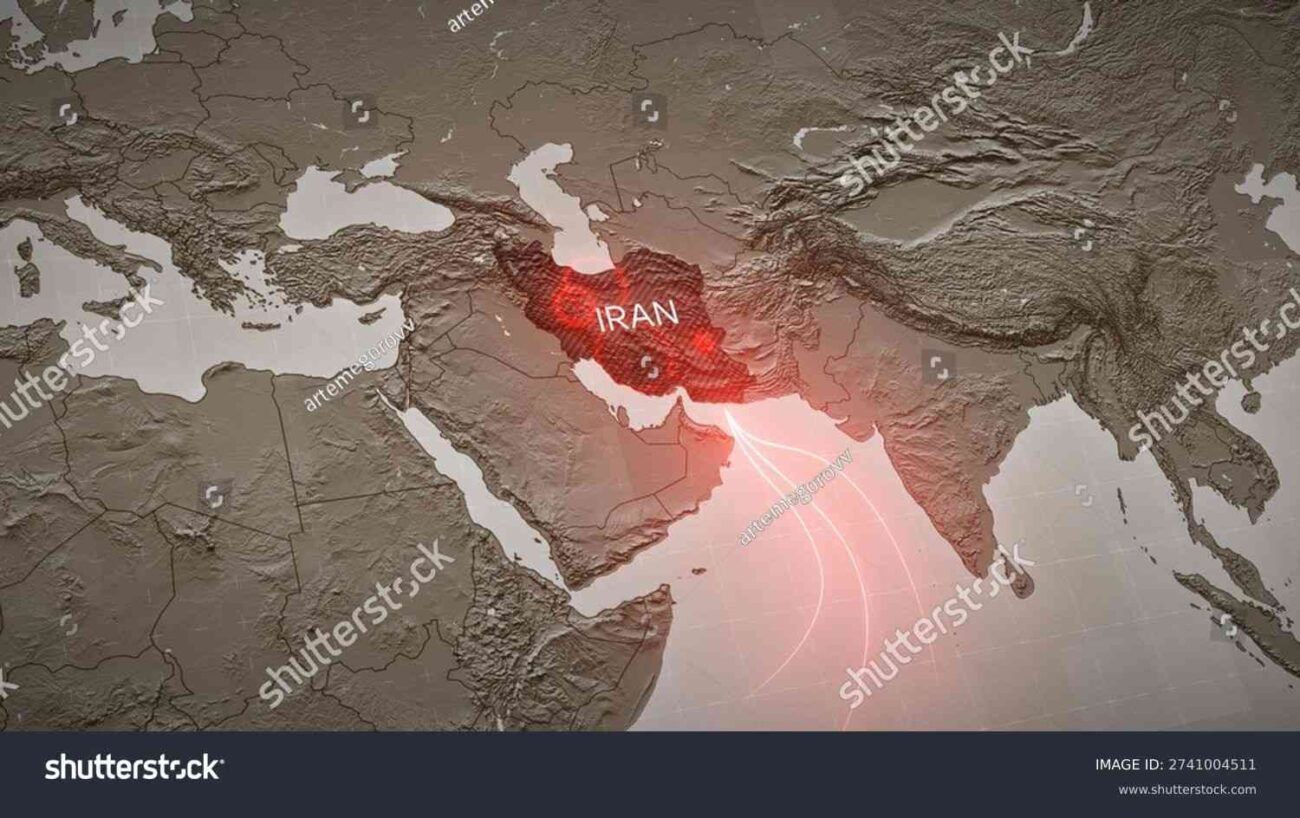 Map showing Middle East region